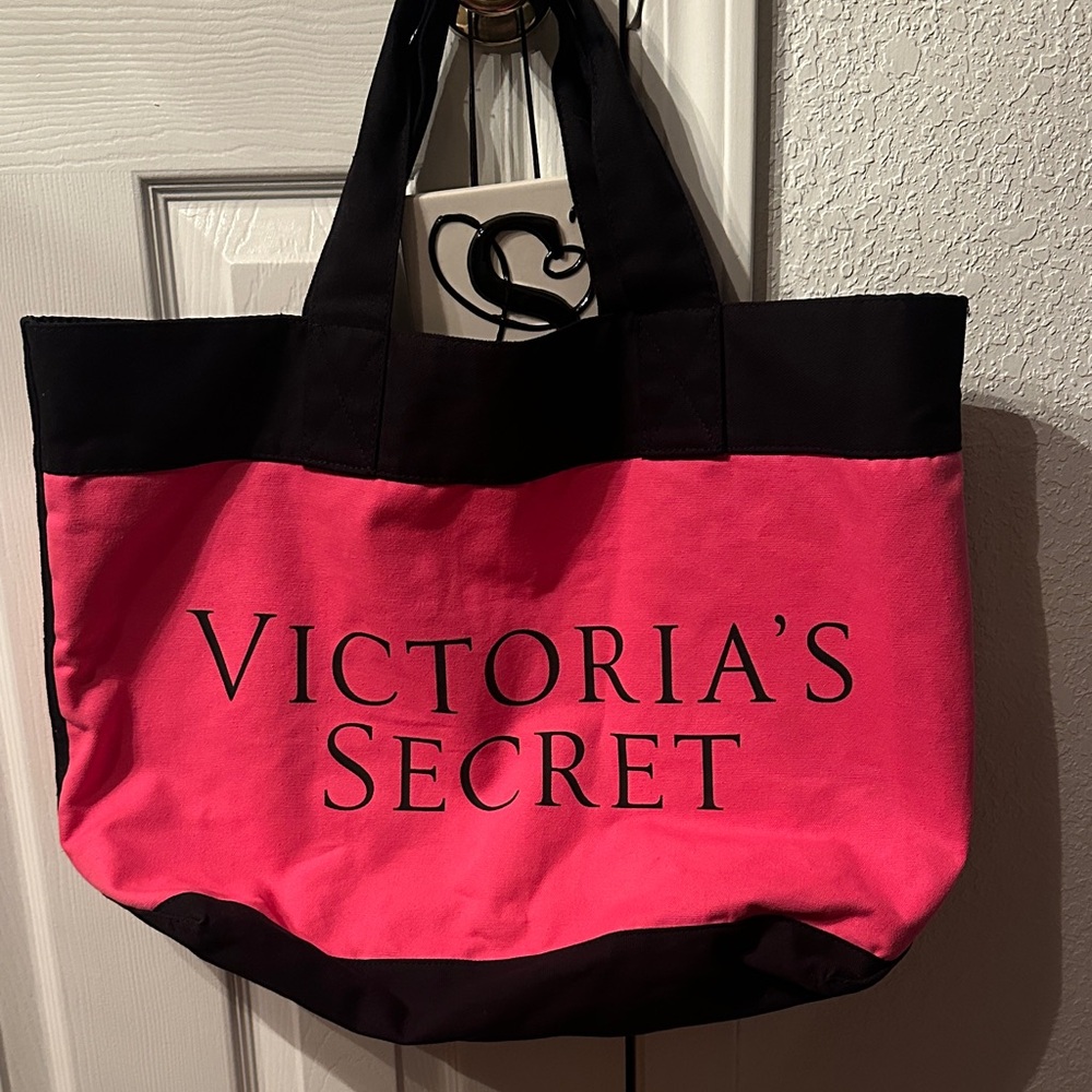 Victoria's Secret Bold Pink and Black Tote